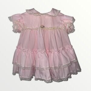 Vintage Collections for Children Baby Girl pink dress 6-9 months EUC